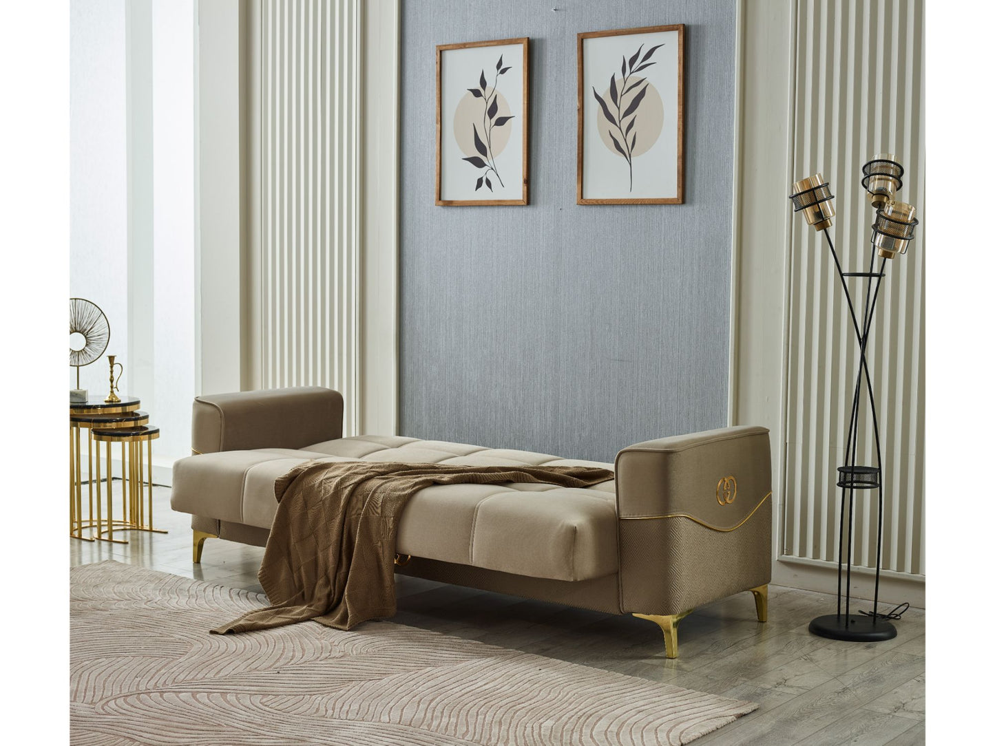 Clara Convertible Livingroom Set Beige