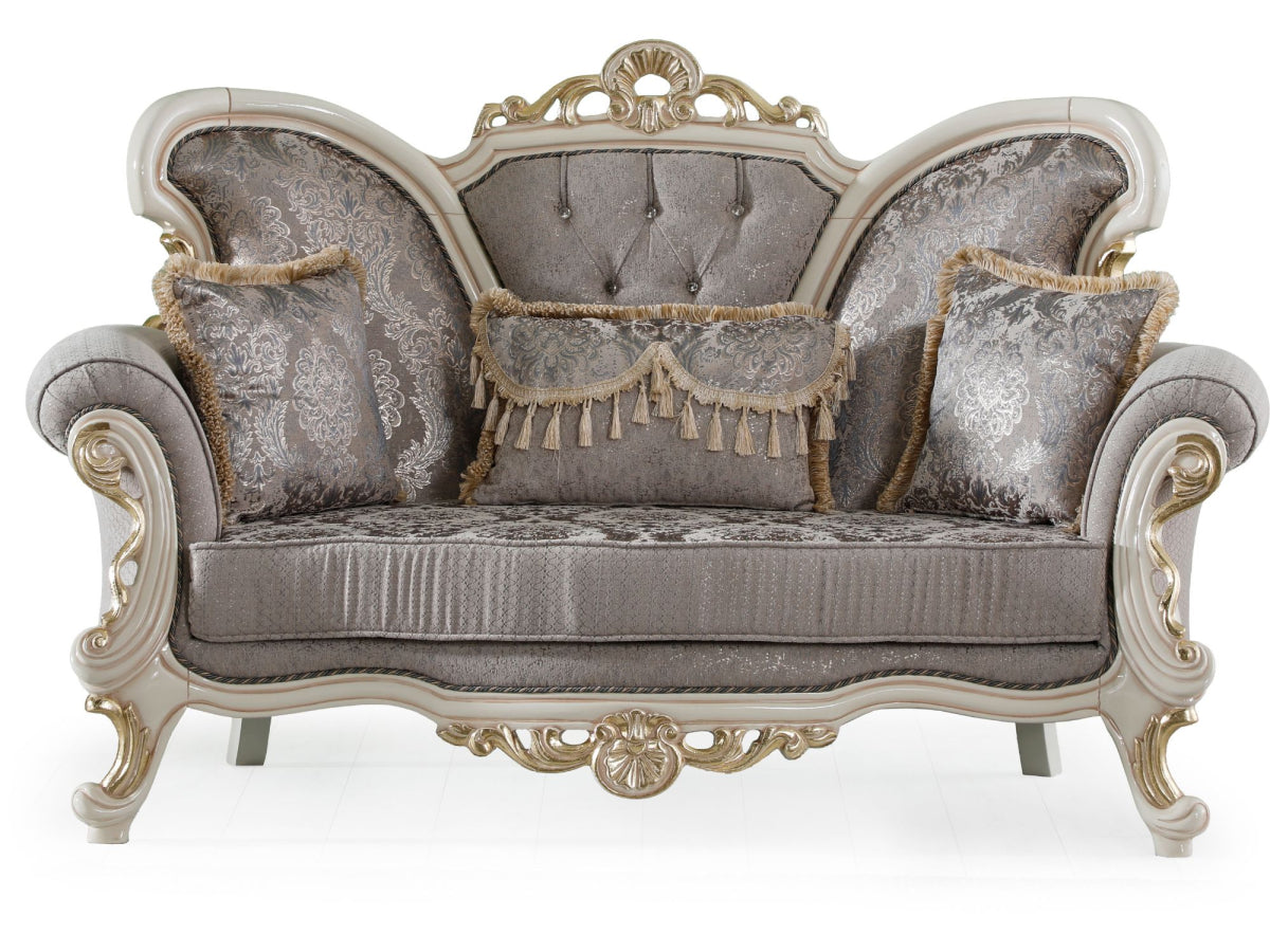 Kelebek Traditional Livingroom Loveseat Vizon