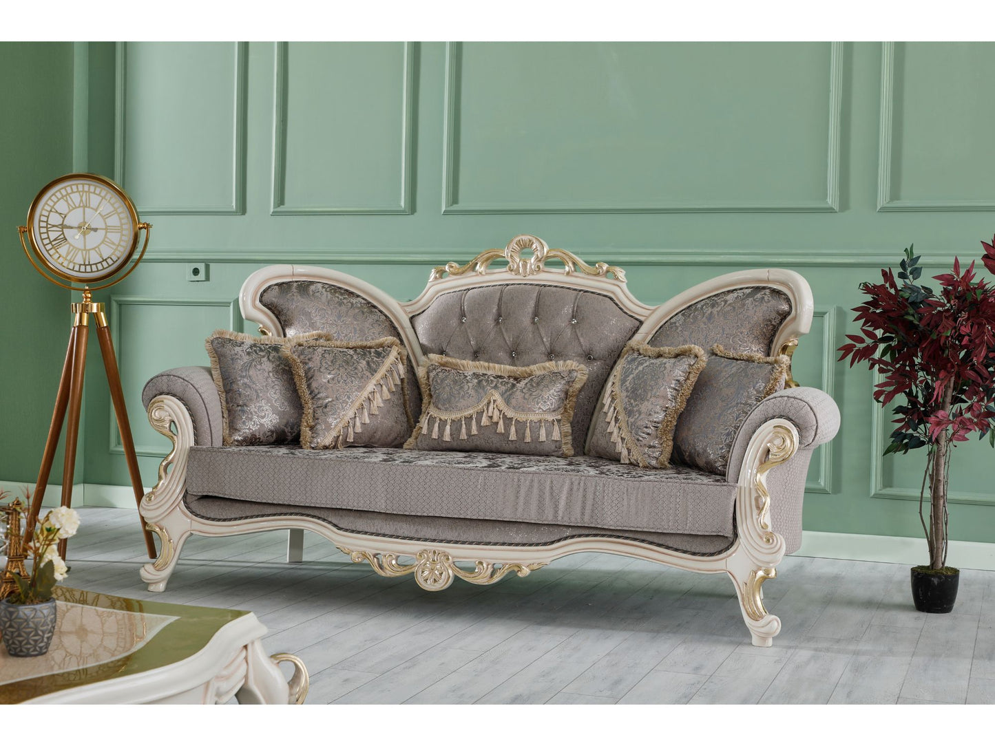 Kelebek Traditional Livingroom Sofa Vizon
