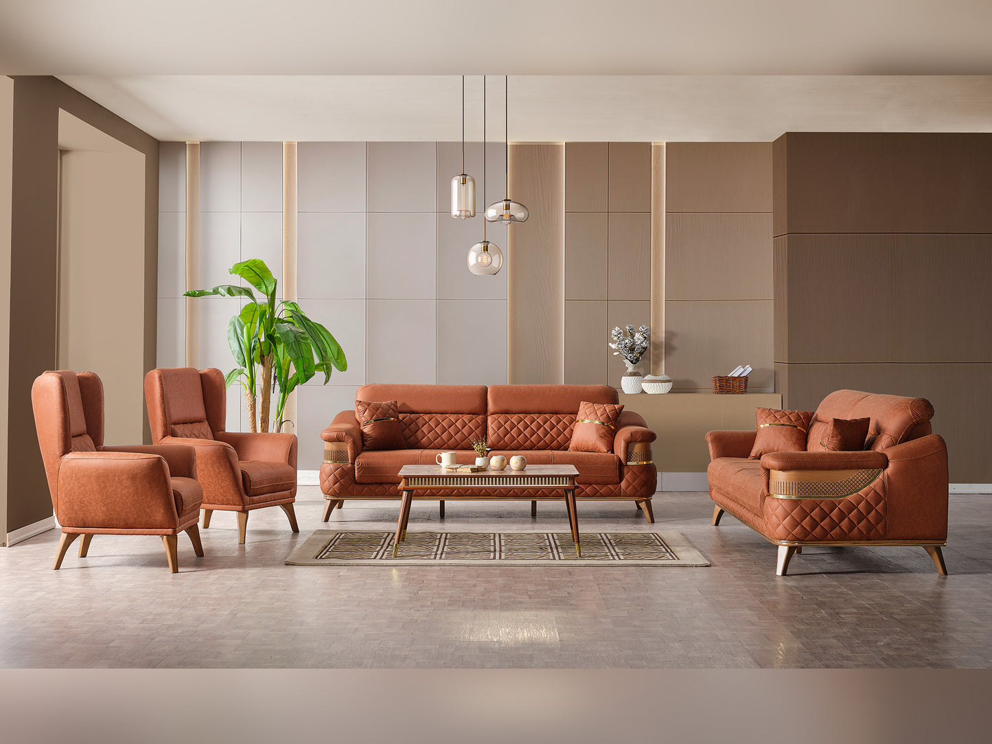 Kristal Convertible Livingroom (2 Sofa & 2 Chair)