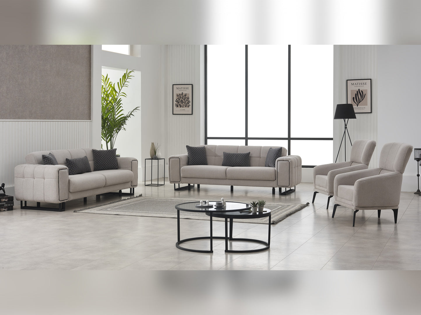Nero Convertible Livingroom (2 Sofa & 2 Chair)