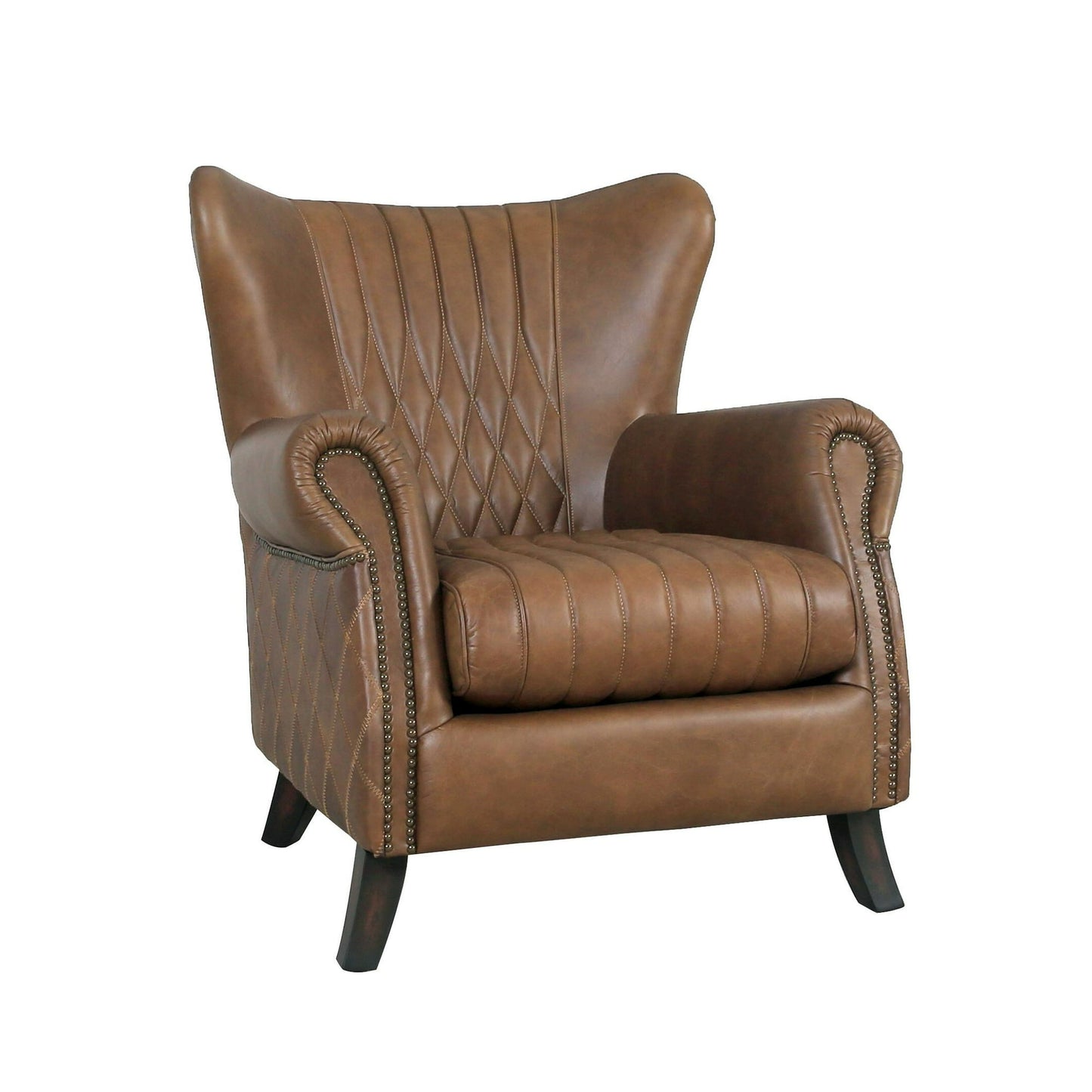 Harrison Top Grain Leather Upholstered Wing Chair