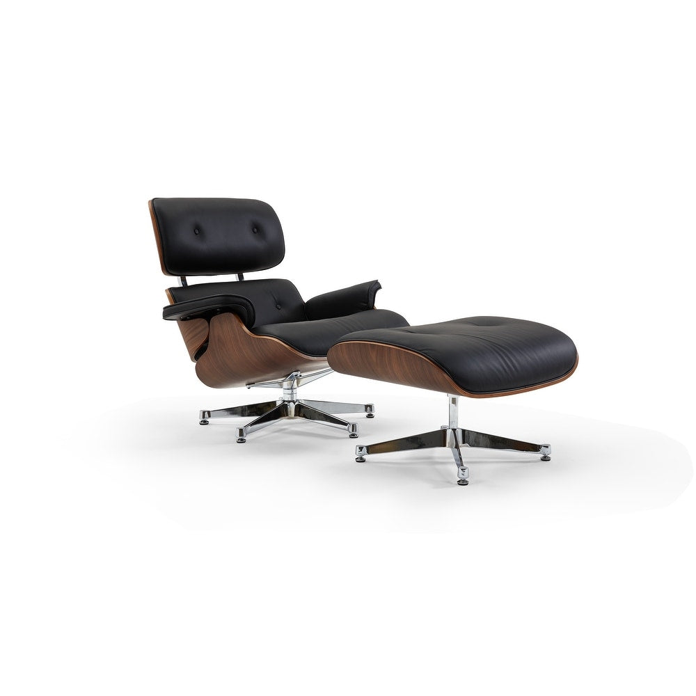 Portfino Leather Lounge Chair with Ottoman