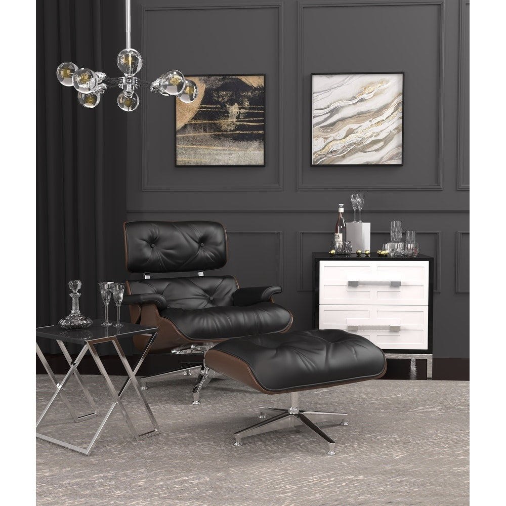 Portfino Leather Lounge Chair with Ottoman