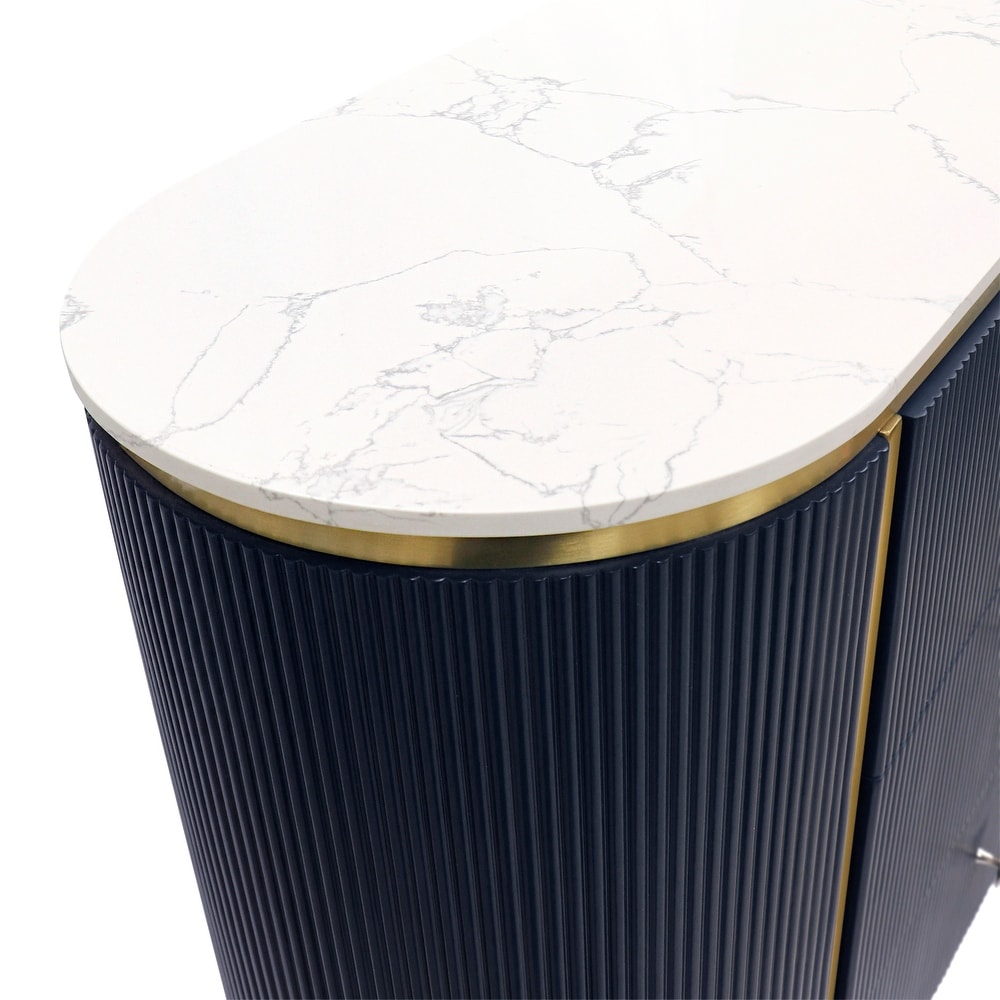 Theodore Navy Marble Top Sideboard