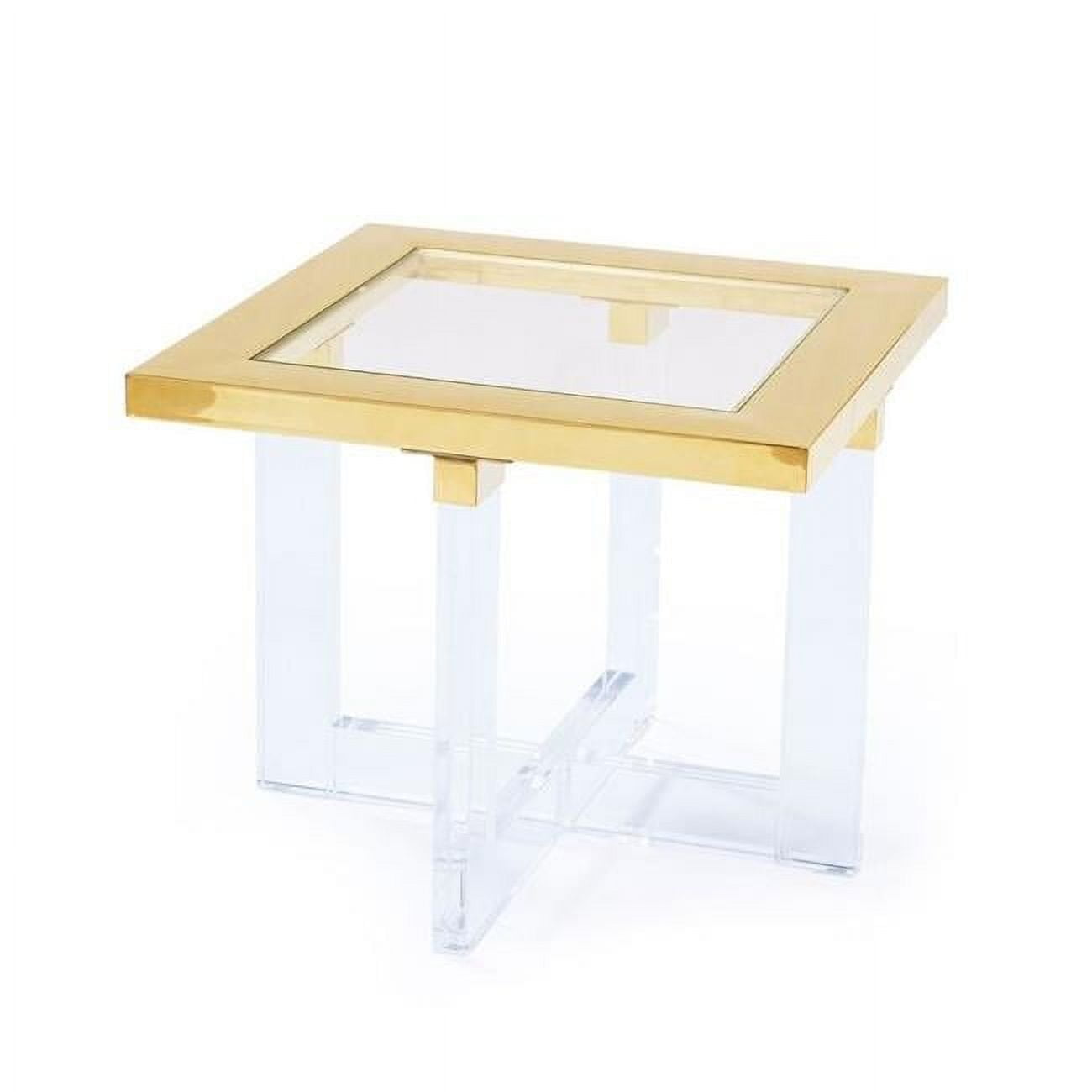 Vicenza Lucite Side Table White/Gold