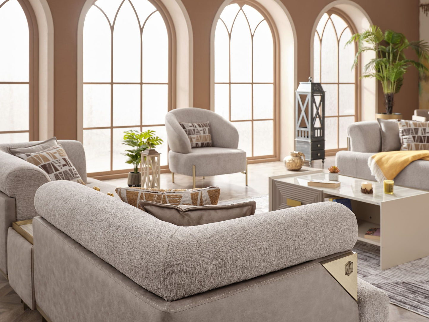 Urla Stationary Livingroom Set (1 Sofa & 1 Module Sofa & 2 Chair)