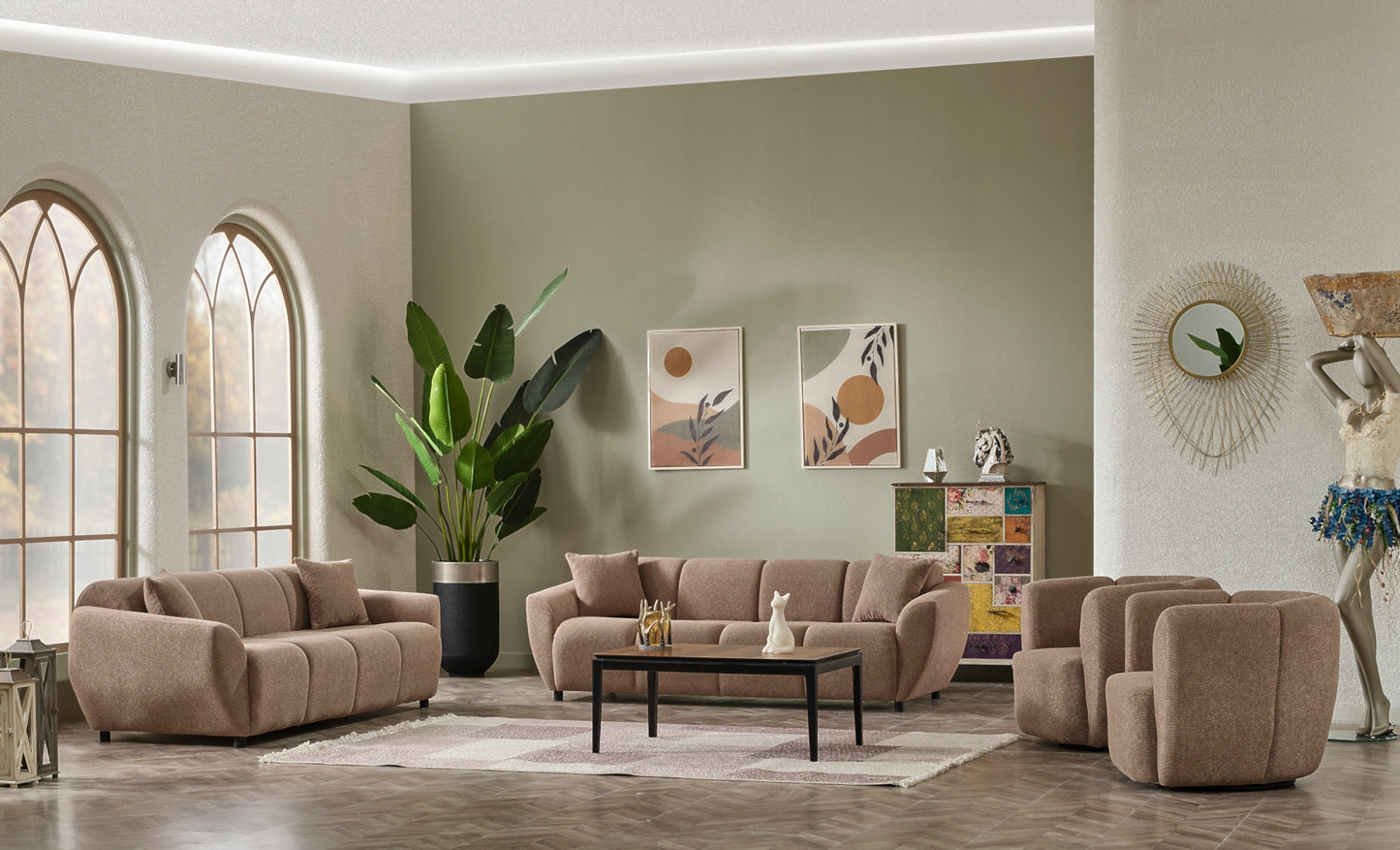 Vizyon Stationary Livingroom Set (2 Sofa & 2 Chair)