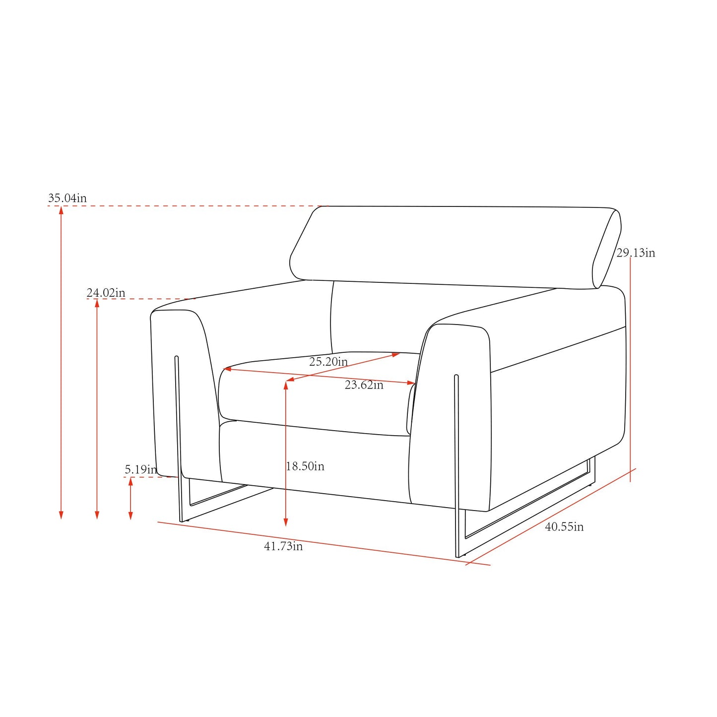Serena Lounge Chair with Adjustable Headrest