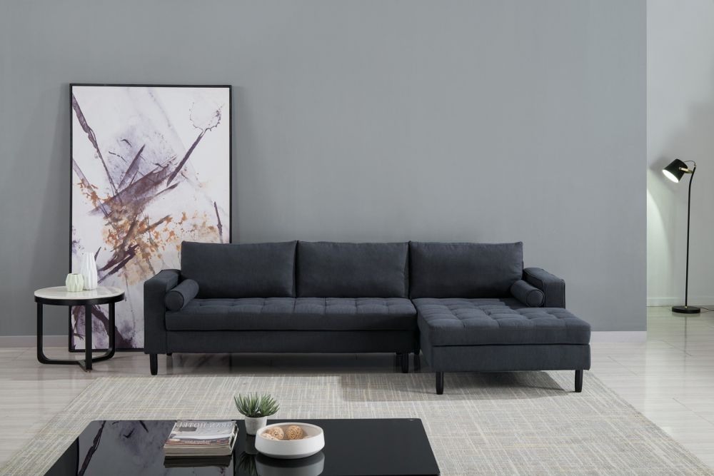 AE-LD826L Dark Gray Velvet Sectional Sofa