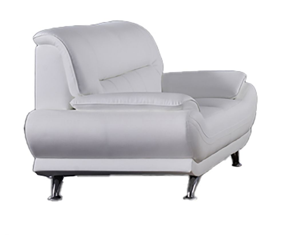 AE709 White Faux Leather 3pc Sofa Set