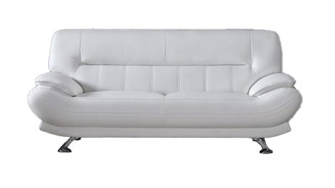 AE709 White Faux Leather 3pc Sofa Set