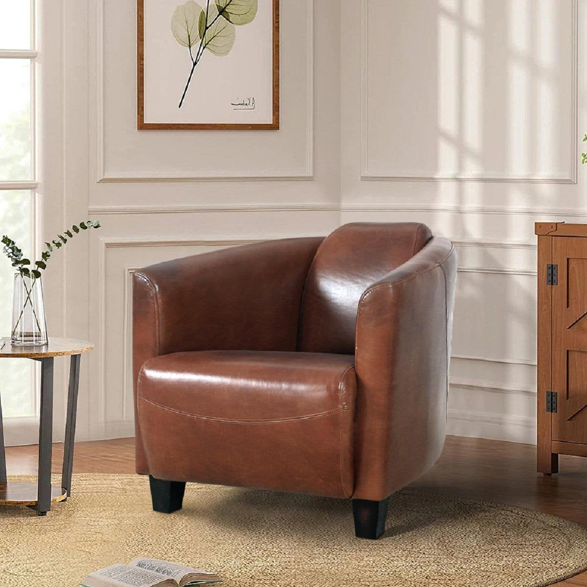 Madison Top Grain Leather Upholstered Armchair