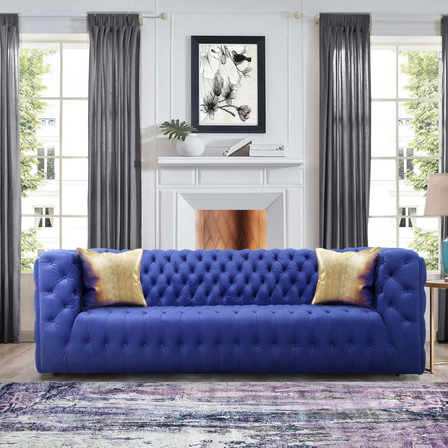 Vicenza Collection Velvet Tufted Sofa