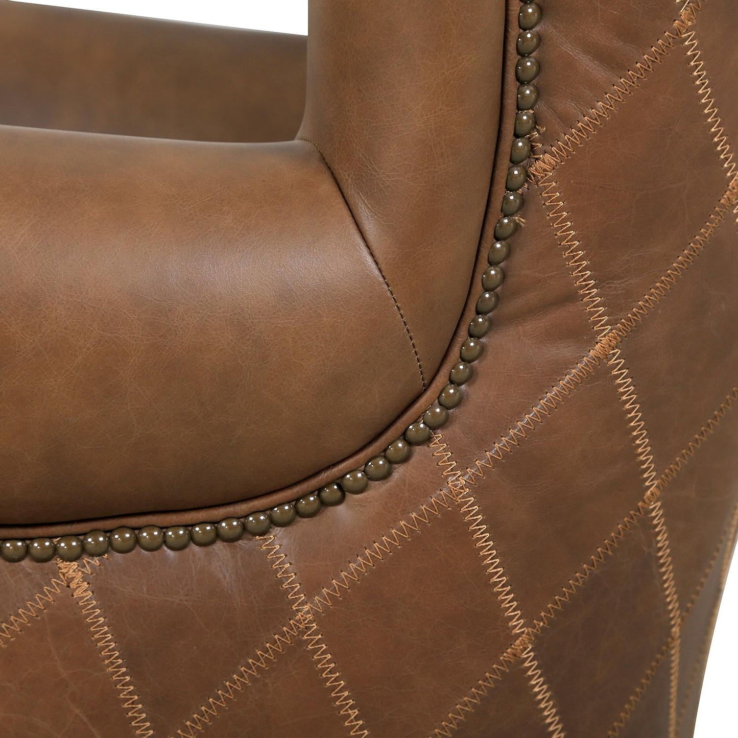 Harrison Top Grain Leather Upholstered Wing Chair