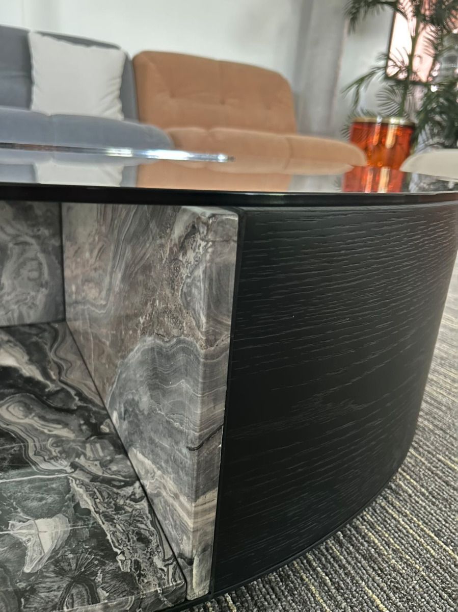 CT-J1036 Glass Top with Faux Marble Coffee Table
