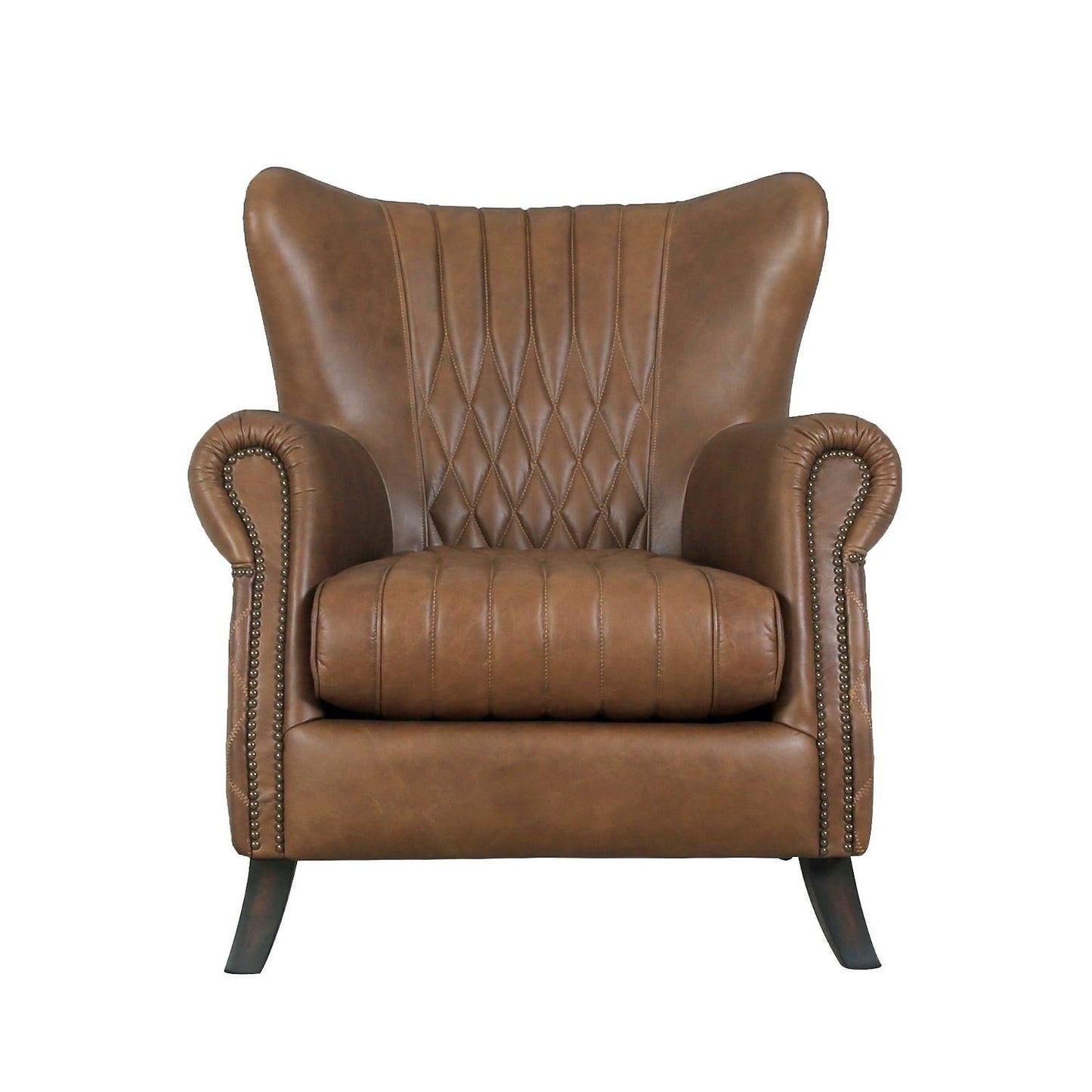 Harrison Top Grain Leather Upholstered Wing Chair