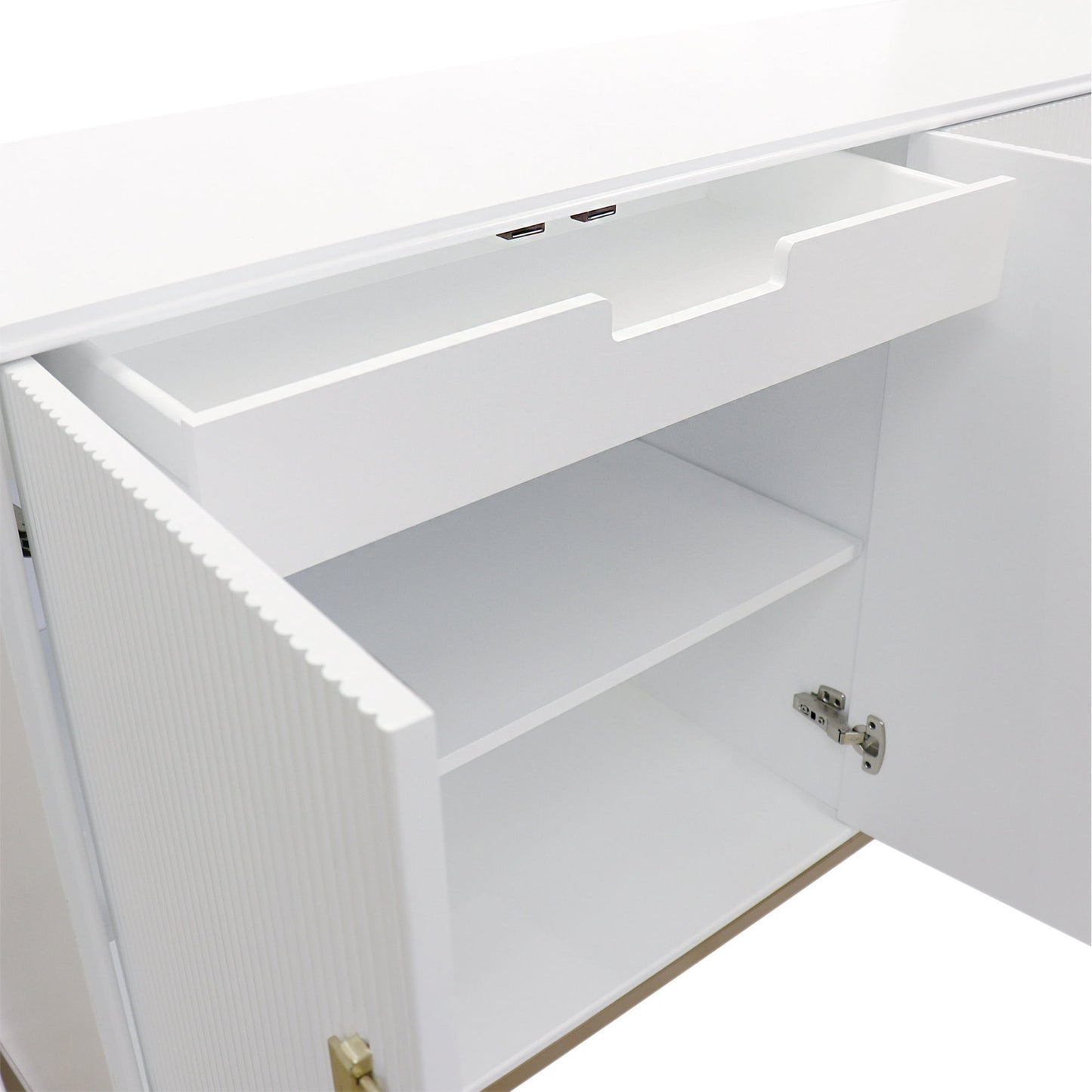 Victoria Ivory Sideboard with Bronze Metal Frame