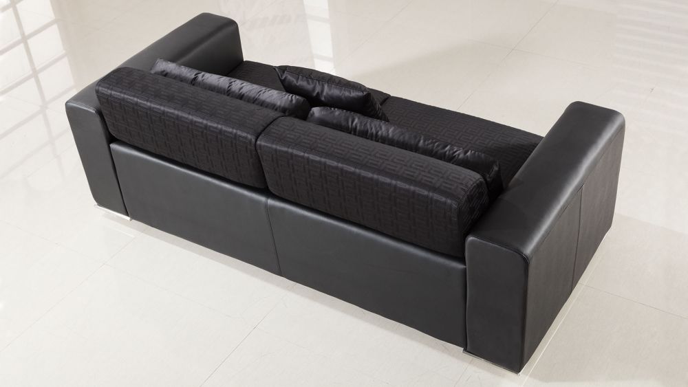 AE223 Faux Leather and Fabric Loveseat