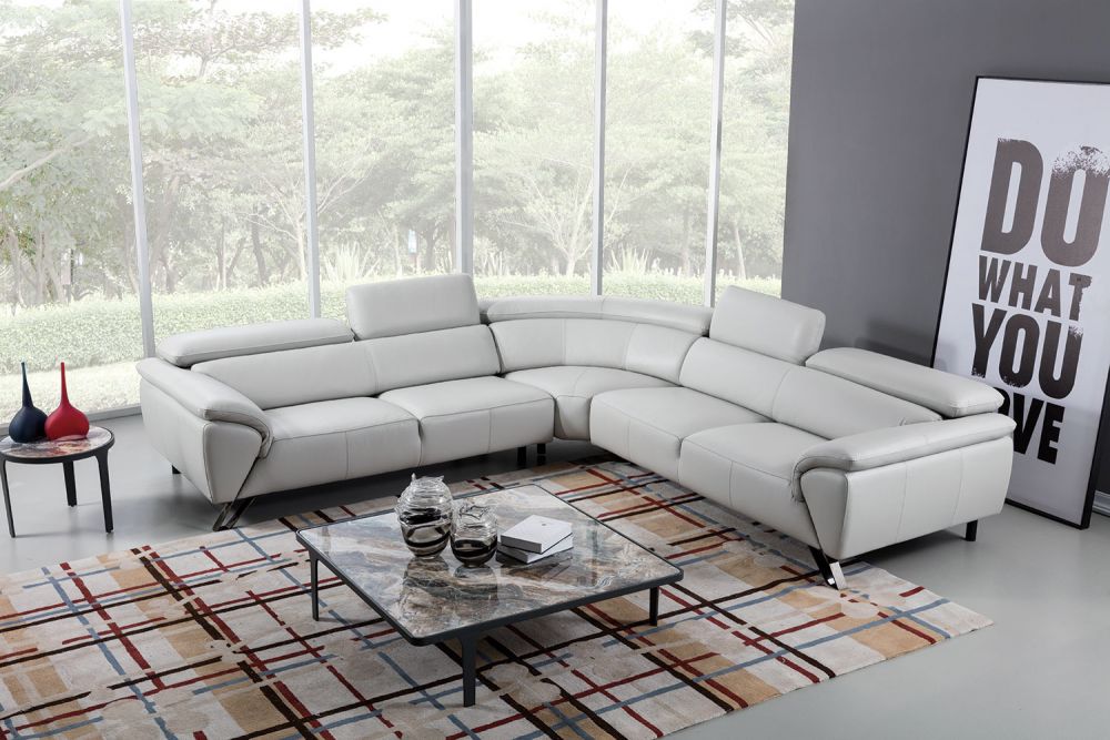 EK-L8002M Italian Top Grain Leather Sectional Sofa
