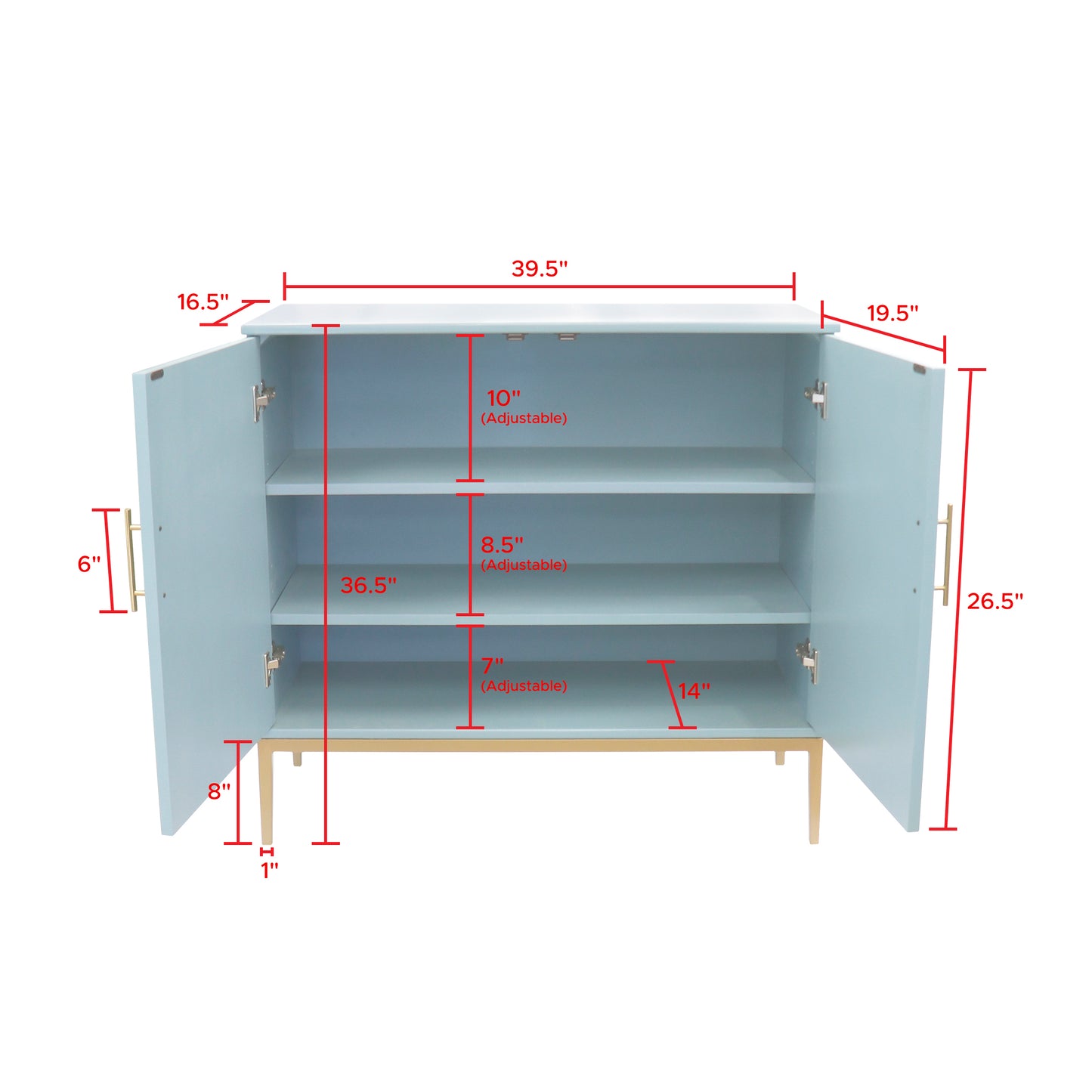 Edgar Modern Cabinet Aqua/Gold