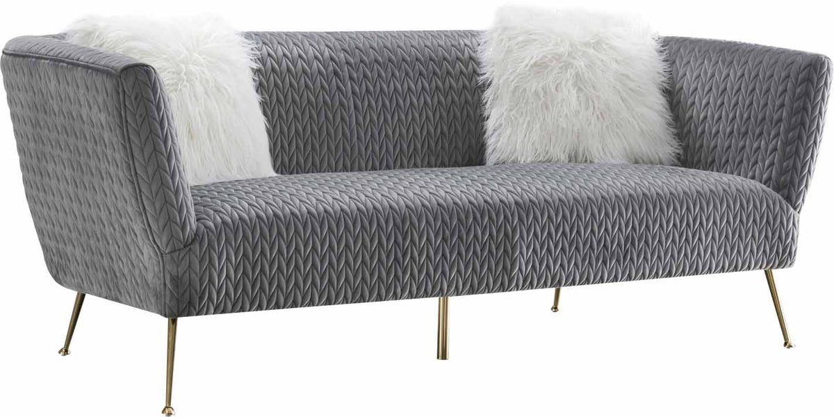 Noho Collection Lafayette Grey Velvet Sofa