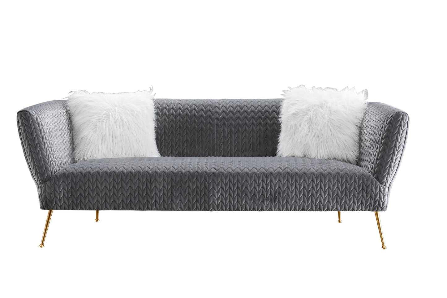Noho Collection Lafayette Grey Velvet Sofa