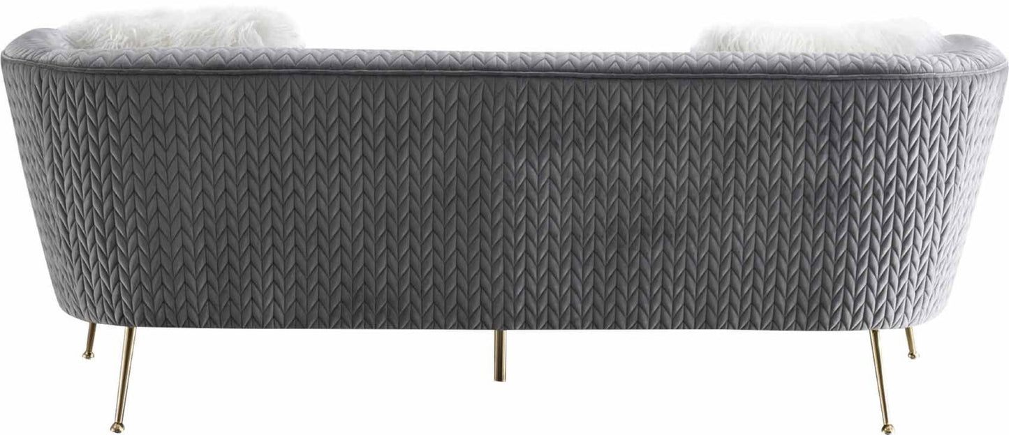 Noho Collection Lafayette Grey Velvet Sofa