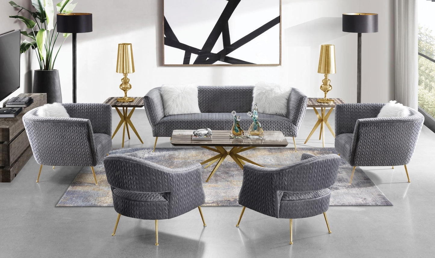Noho Collection Lafayette Grey Velvet Sofa