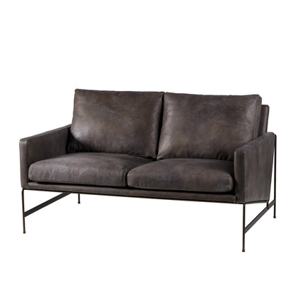 Vanessa 2 Seater Sofa - Destroyed Black Leather