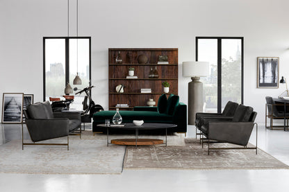 Vanessa 2 Seater Sofa - Destroyed Black Leather