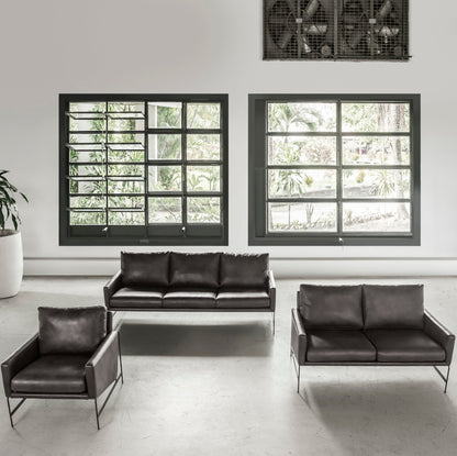 Vanessa 2 Seater Sofa - Destroyed Black Leather