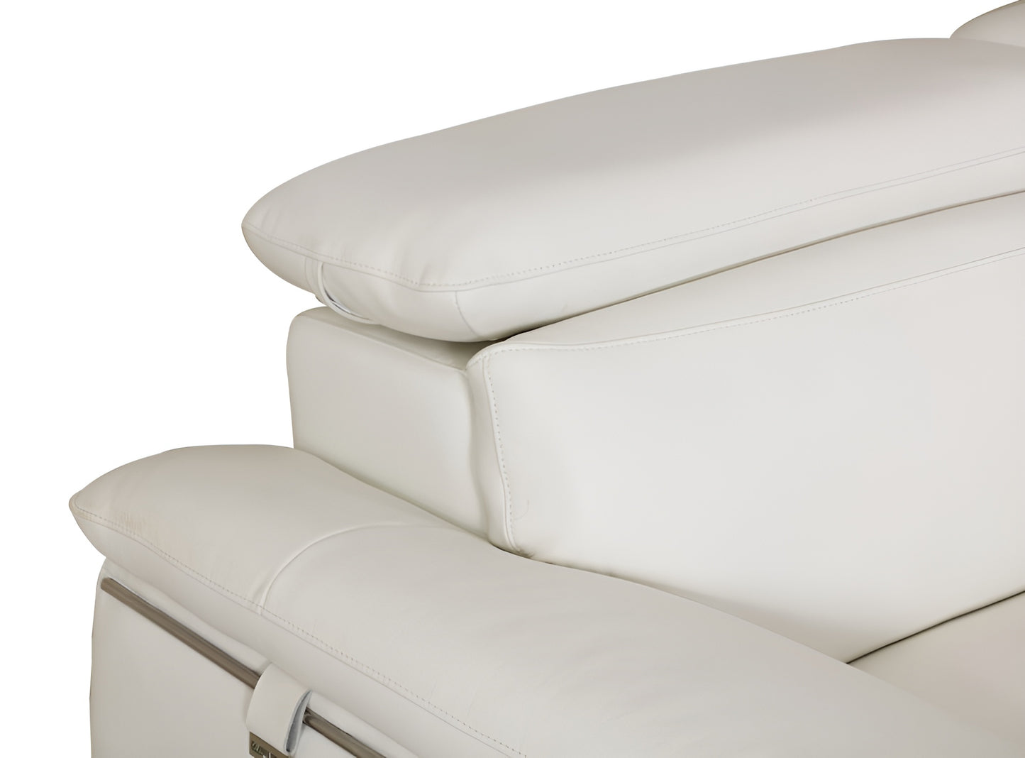 Italian Leather Sofa with Silver Legs