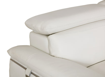 Italian Leather Sofa with Silver Legs