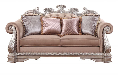 Velour Loveseat and Toss Pillows