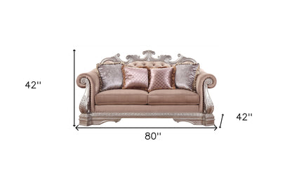 Velour Loveseat and Toss Pillows