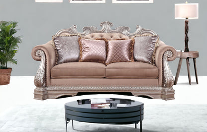 Velour Loveseat and Toss Pillows