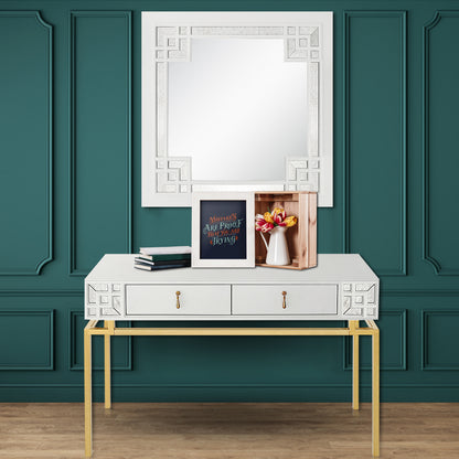 Wood Console Table with Two Drawers