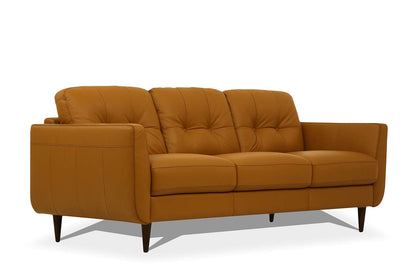 Leather Sofa with Black Legs