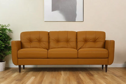 Leather Sofa with Black Legs