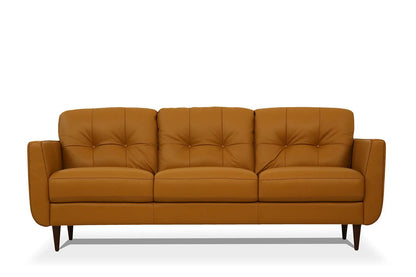 Leather Sofa with Black Legs