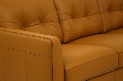 Leather Sofa with Black Legs