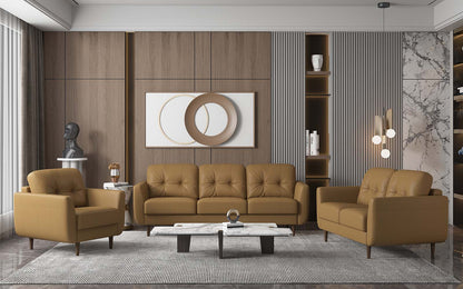 Leather Sofa with Black Legs