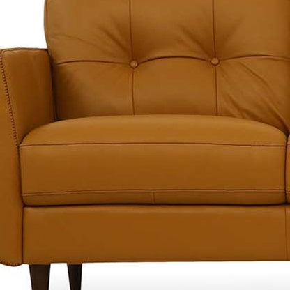 Leather Sofa with Black Legs