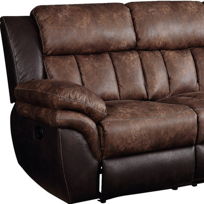 Microfiber Reclining Sofa with Black Legs