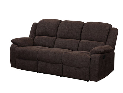 Chenille Reclining Sofa with Black Legs