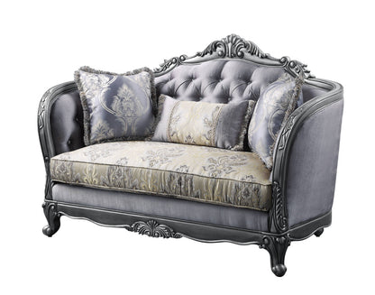 Silk Blend Loveseat and Toss Pillows