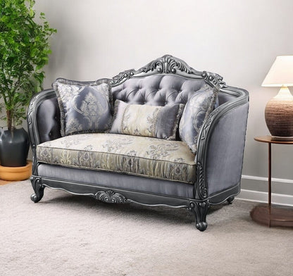 Silk Blend Loveseat and Toss Pillows
