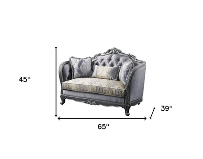 Silk Blend Loveseat and Toss Pillows