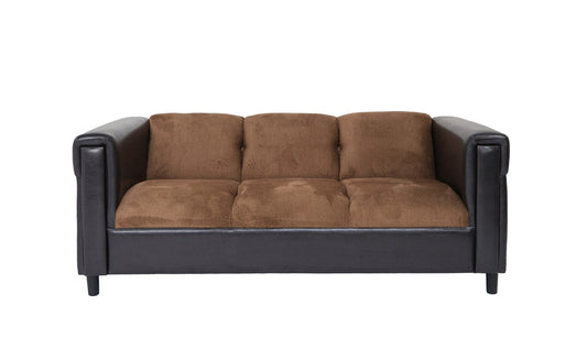 Chenille Sofa with Black Legs